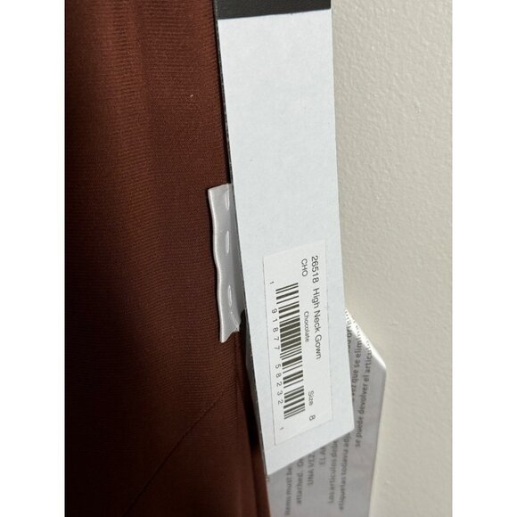 Mac Duggal IEENA 26518 Beaded Halter Neck Trumpet Gown Dress Chocolate Size 8 - Picture 10 of 10